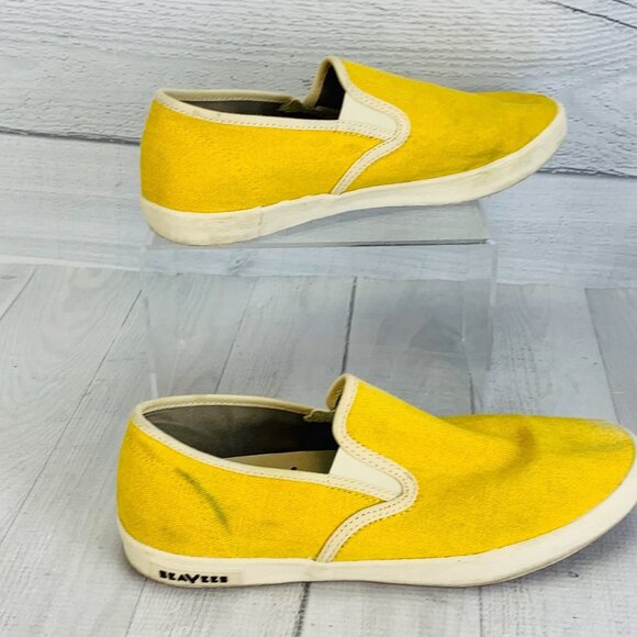 Sea Vees Womens BAJA SLIP ON FIESTA Yellow Canvas Slip On Casual Shoes Sz 7 M - Picture 7 of 10